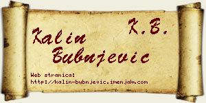 Kalin Bubnjević vizit kartica